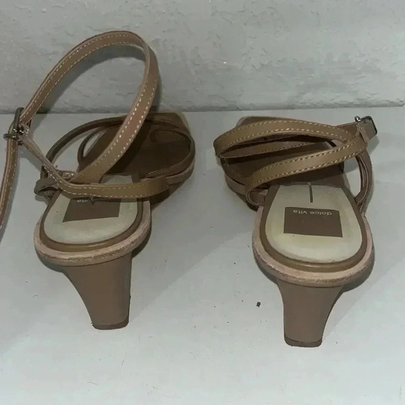 Dolce vita gemeni wedge sandals in cafe leather size 9 - Picture 4 of 6